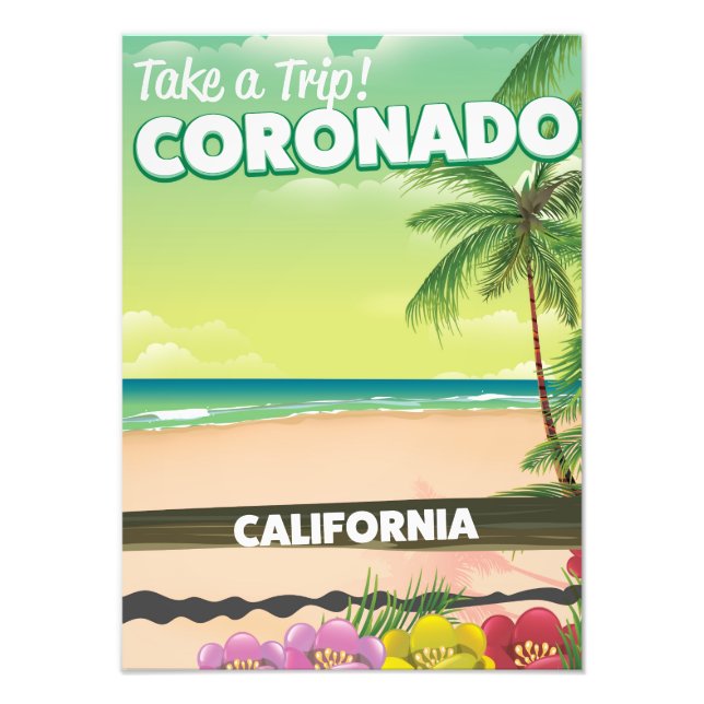 Coronado California beach travel poster (Front)