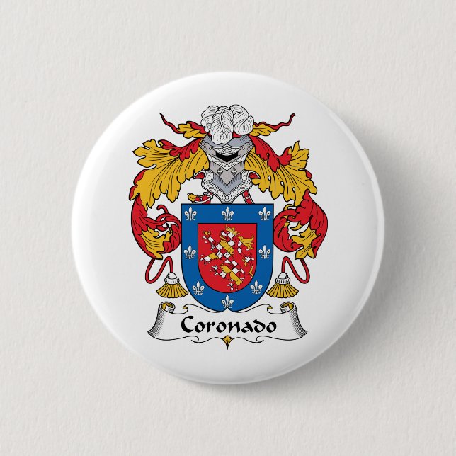 Coronado Family Crest 2 Inch Round Button (Front)