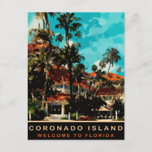 Coronado Island, Florida, Vintage Travel Postcard