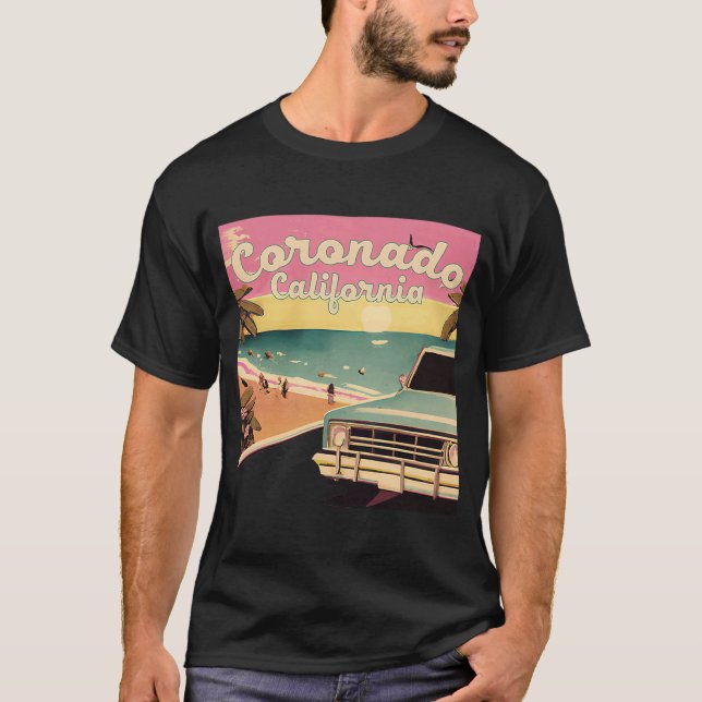 Coronado Retro Beach Vacation Graphics Coronado Su T-Shirt (Front)