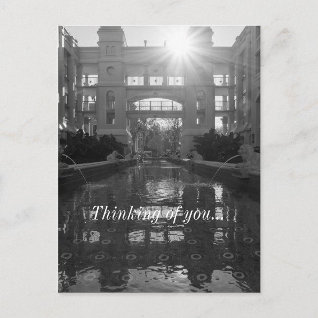 Coronado Sunburst Grayscale Thinking Of You Postcard (Front)