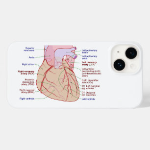 Coronary Arteries Circulation Diagram Human Heart Case-Mate iPhone 14 Case