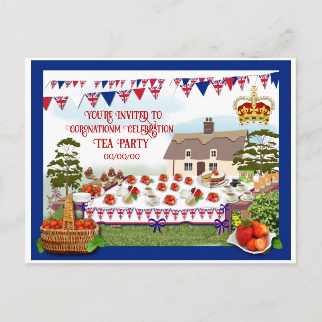  Coronation Celebration Party Invitation   Postcard (Front)