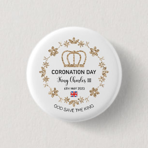 Coronation day 2023 King Charles III Personalized  1 Inch Round Button