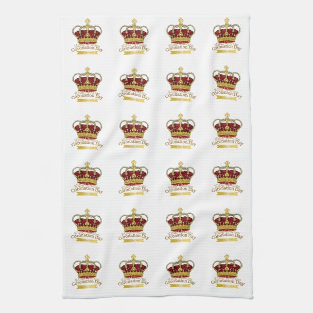 Coronation Day Crown Kitchen Towel (Vertical)