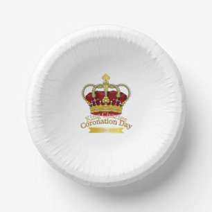 Coronation Day Crown Paper Bowls Plate
