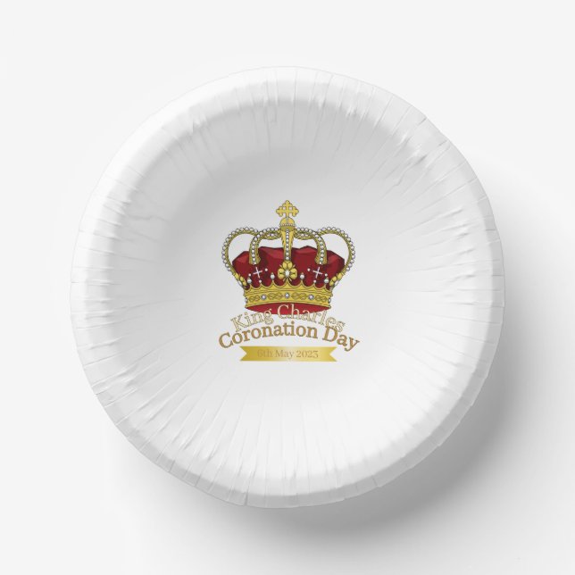 Coronation Day Crown Paper Bowls Plate (Front)