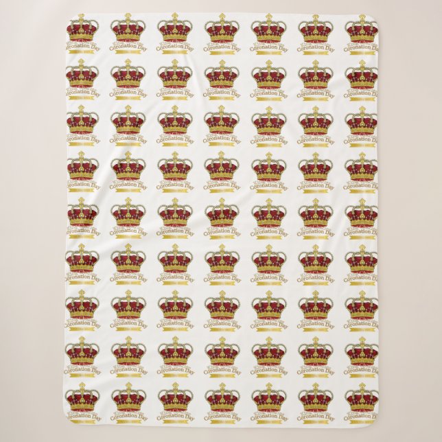 Coronation Day Crown Sherpa Blanket (Front)