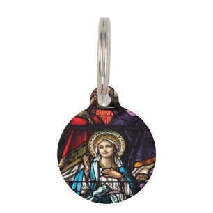 Coronation of Blessed Virgin Mary Stained Glass Pet Tag