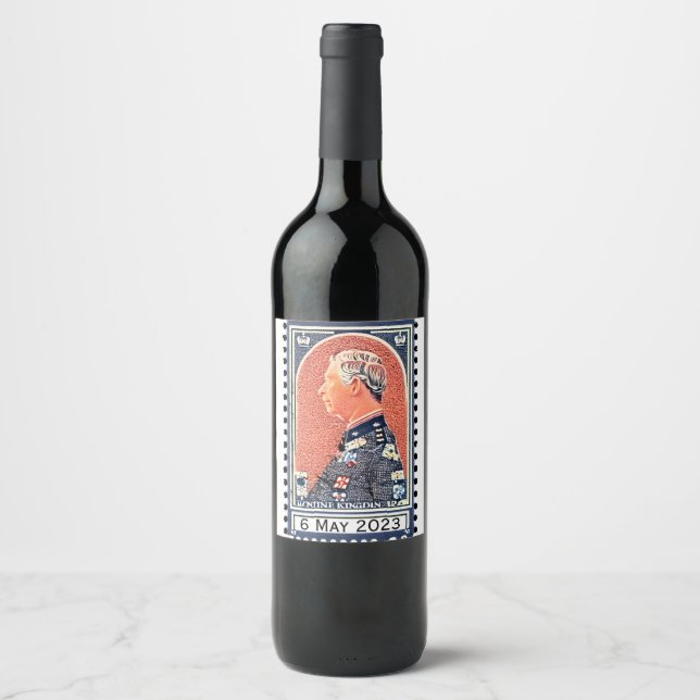 Coronation of King Charles III Wine Label (Front)