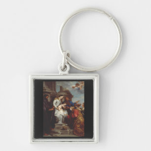 Coronation of Saint Rosalia by Anthony van Dyck Keychain