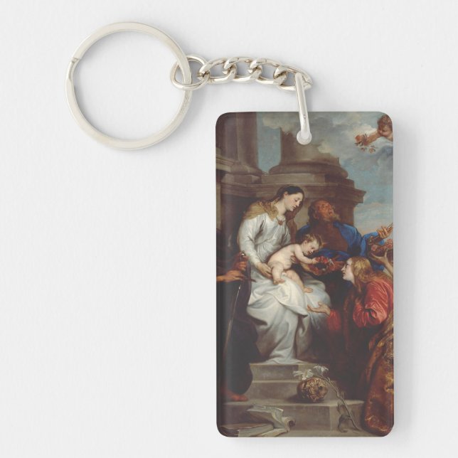 Coronation of Saint Rosalia by Anthony van Dyck Keychain (Front)