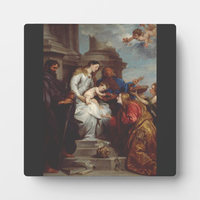 Coronation of Saint Rosalia by Anthony van Dyck Plaque (Front)