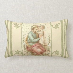 Coronation of St. Joseph by Jesus Lumbar Pillow