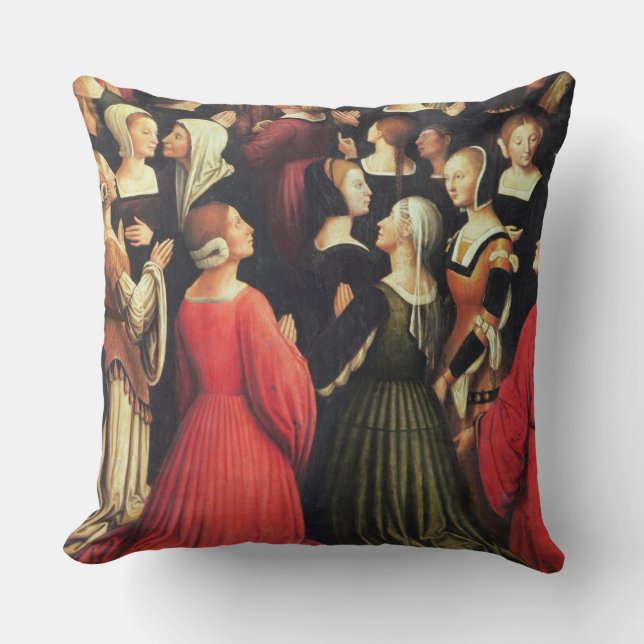 Coronation of the Virgin, 1513 (oil on panel) (det Throw Pillow (Front)
