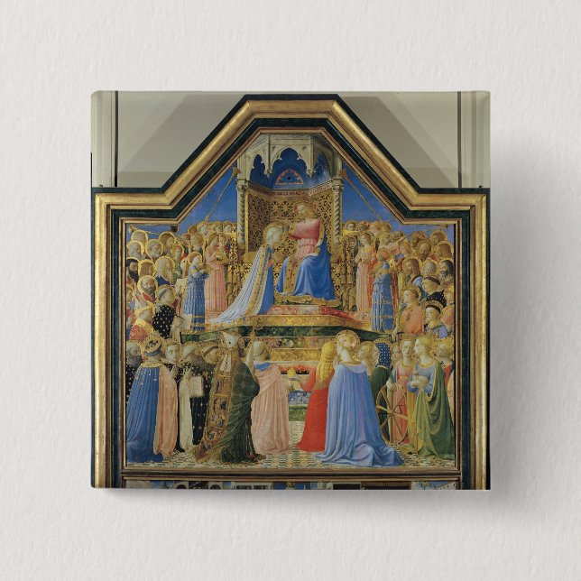 Coronation of the Virgin, c.1430-32 2 Inch Square Button (Front)