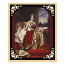 Coronation Portrait of Queen Victoria w/Frame Edge