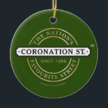 Coronation Street - Logo Ceramic Ornament<br><div class="desc">Set in the fictional town of Weatherfield, CORONATION STREET - the longest-running British soap opera in television history - portrays the everyday life of a working-class British community. In Canada visit www.cbc.ca/coronation for ways to watch.</div>