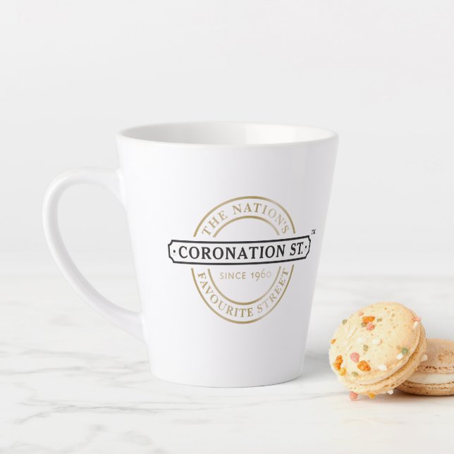Coronation Street - Logo Latte Mug (In Situ)