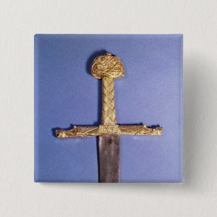 Coronation sword of the Kings of France 2 Inch Square Button