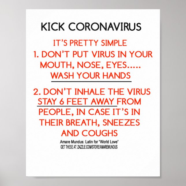 Coronavirus affiche de rappel de prospectus signe (Devant)