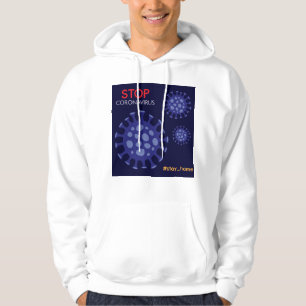 Coronavirus cartoon, stay at home hoodie