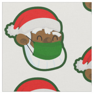 coronavirus christmas face mask black santa fabric