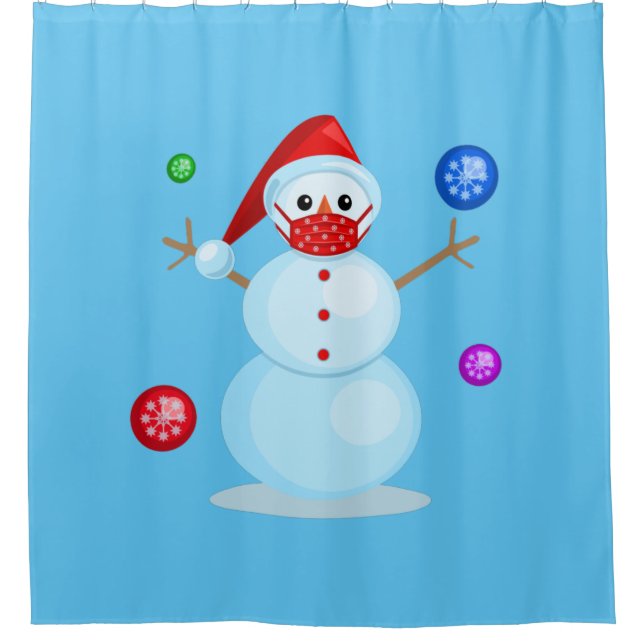 coronavirus christmas face mask snowman (Front)