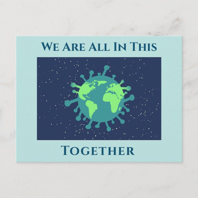 Coronavirus Covid 19 All In This Together Postcard (Front)