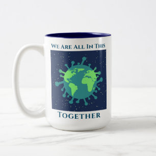 Coronavirus Covid 19 All In This Together Two-Tone Coffee Mug