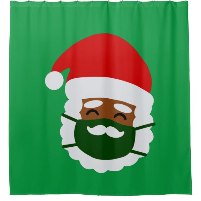 coronavirus face mask black santa christmas (Front)