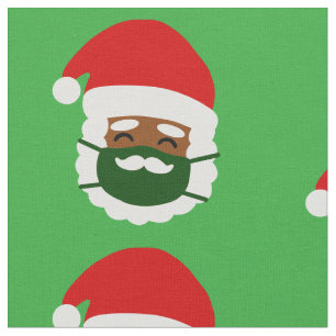 coronavirus face mask black santa christmas fabric