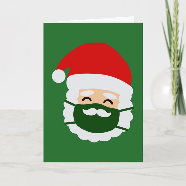 coronavirus face mask santa christmas invitation (Front)