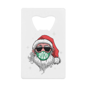 coronavirus face mask santa claus 2020 credit card bottle opener