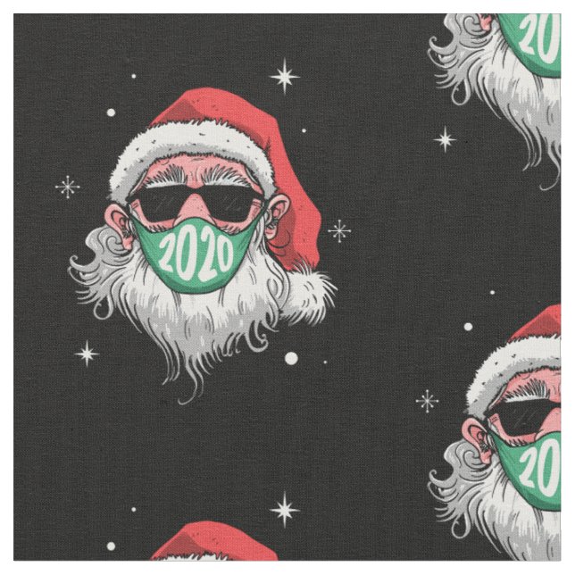 coronavirus face mask santa claus 2020 fabric (Close Up)