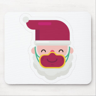 coronavirus face mask santa xmas mouse pad