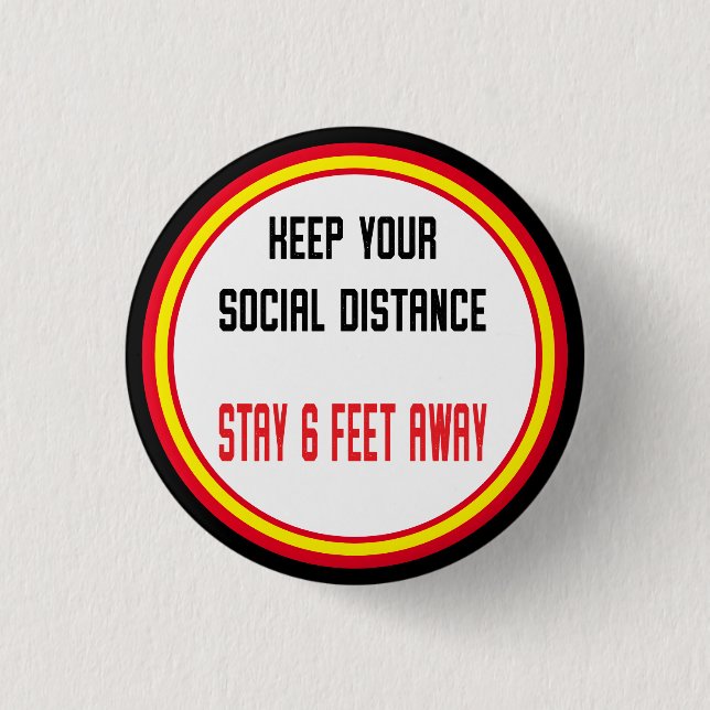 Coronavirus Health Warning Social Distancing 1 Inch Round Button (Front)