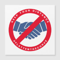 Coronavirus No Handshake #FLATTENTHECURVE Red