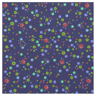 Coronavirus on Royal Blue. Stop the Spread! Fabric