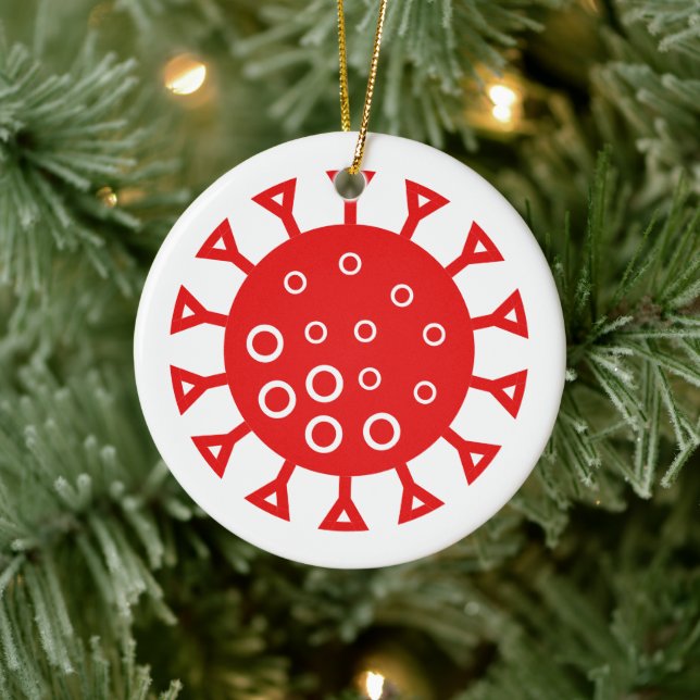 Coronavirus Red Funny Personalized Christmas Ceramic Ornament (Tree)