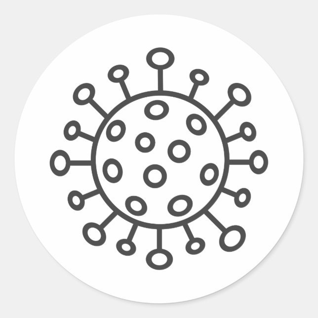 Coronavirus symbol classic round sticker (Front)