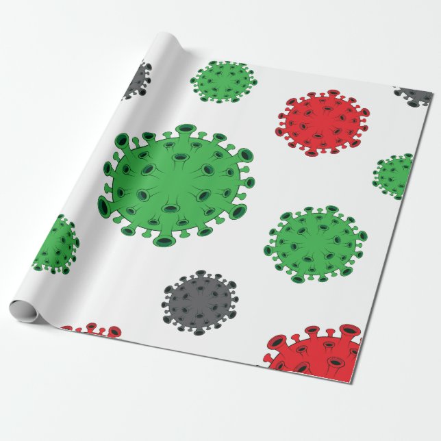 CoronaVirus Wrapping Paper Covid19 Pattern Design (Unrolled)