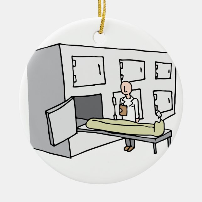 Coroner Morgue Room Ceramic Ornament (Front)