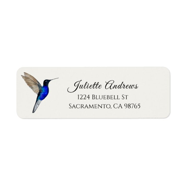 Coronet Hummingbird Return Address Label (Front)