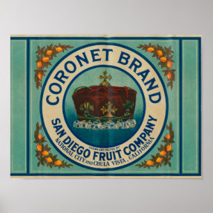 Coronet Lemon LabelChula Vista, CA Poster