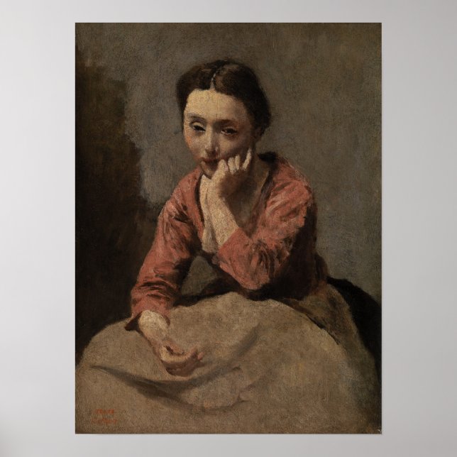Corot - Pensive Young Woman Poster (Front)