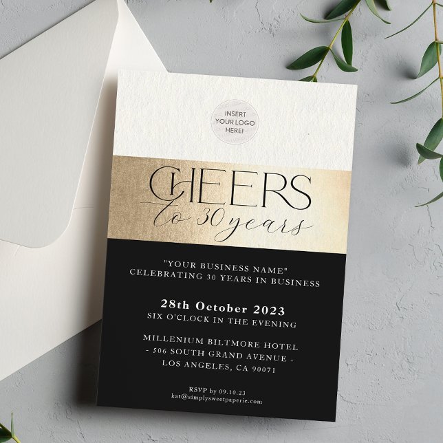 CORPORATE ANNIVERSARY elegant business black gold Invitation (Creator Uploaded)
