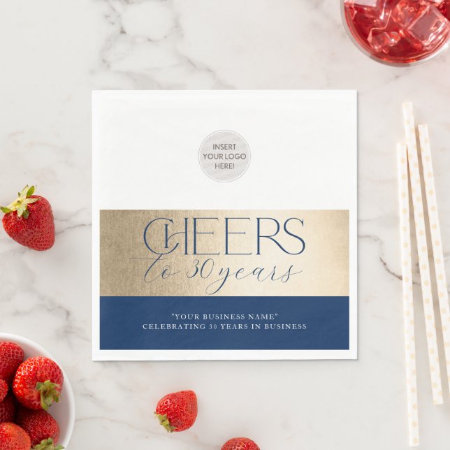 CORPORATE ANNIVERSARY elegant business navy gold Napkin (Insitu)
