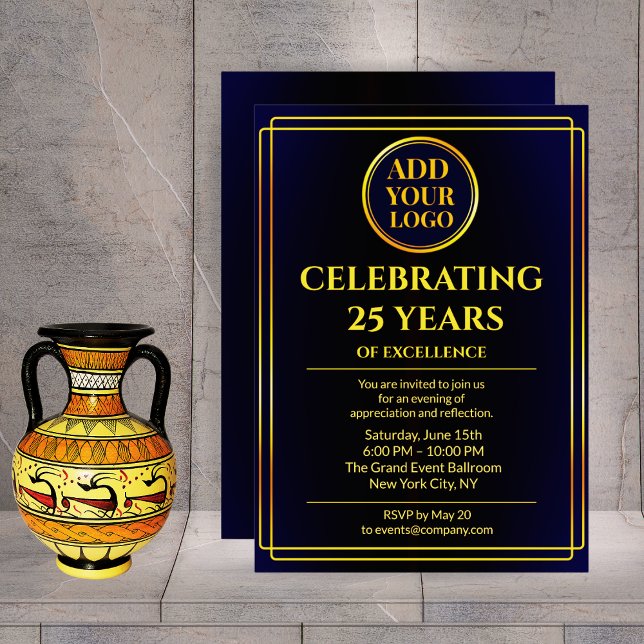 Corporate Anniversary Invite – Navy Blue Gradient (Creator Uploaded)