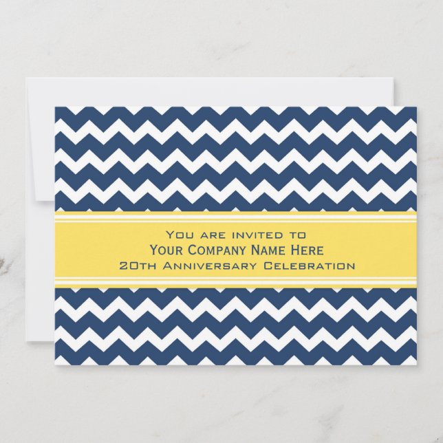 Corporate Anniversary Party Invitations Blue (Front)